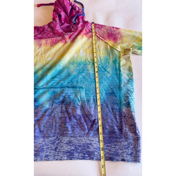 Koloa Surf Company Tie Dye Sweatshirt Rainbow V-Neck Burnout Hoodie Unisex XL - Picture 8 of 8